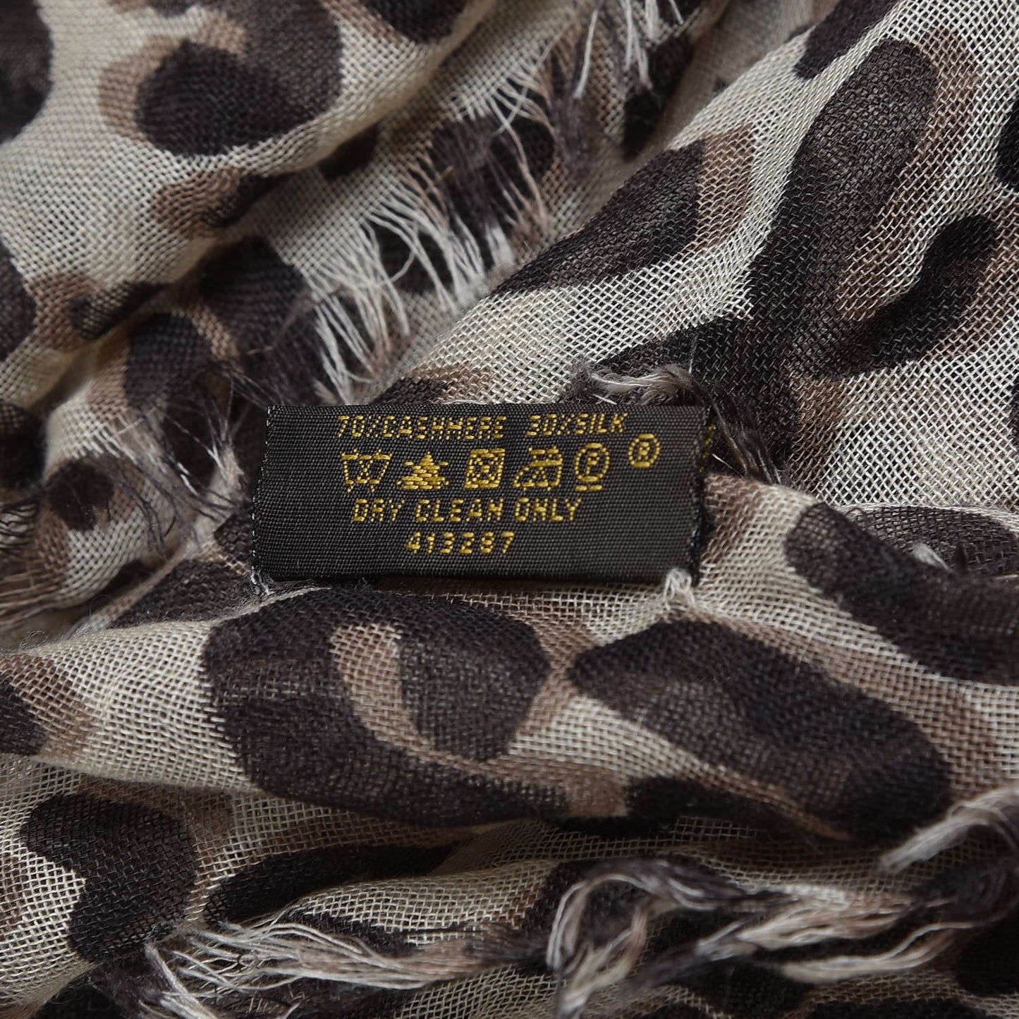 Cashmere Silk Leopard Stole Beige