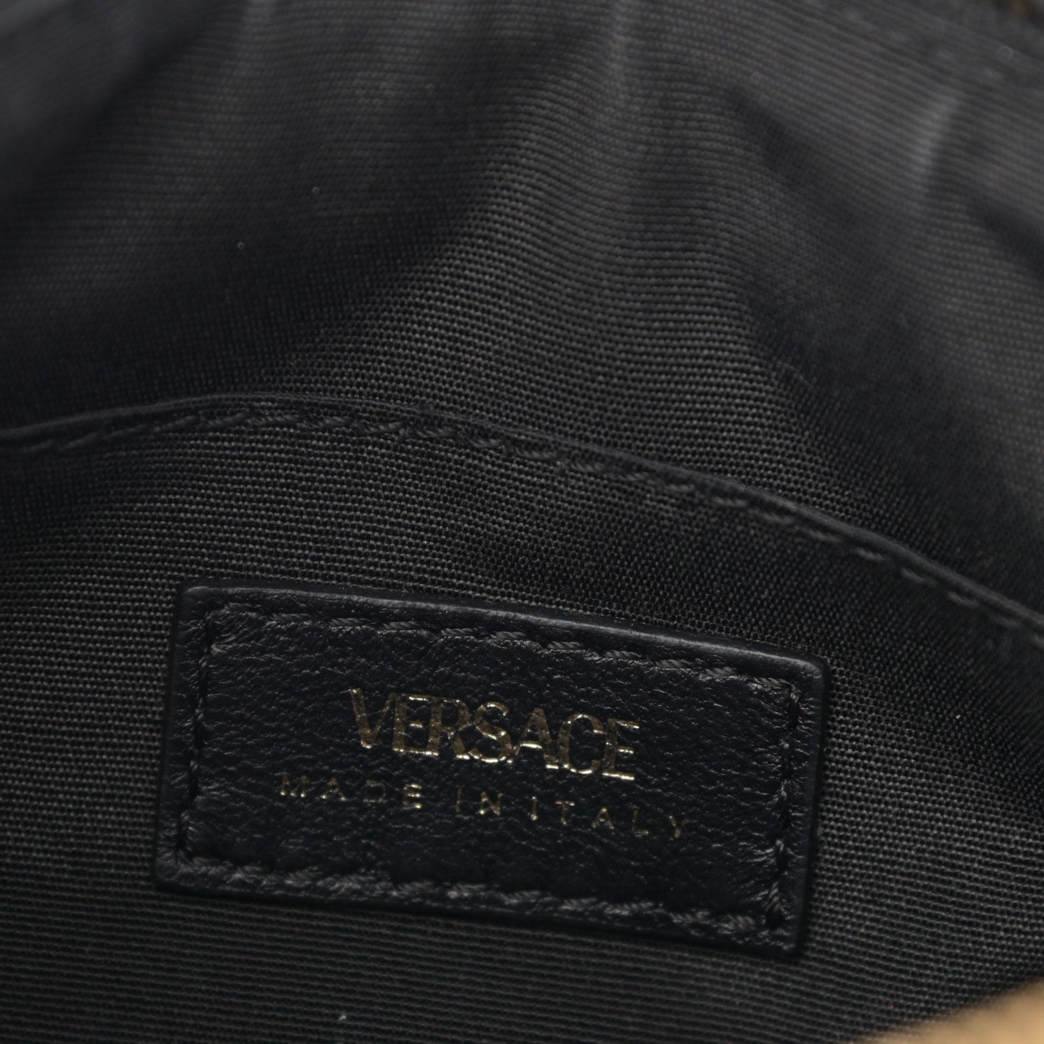 Versace Calfskin Quilted Small Tribute Icon Pouch Black 5 of 10