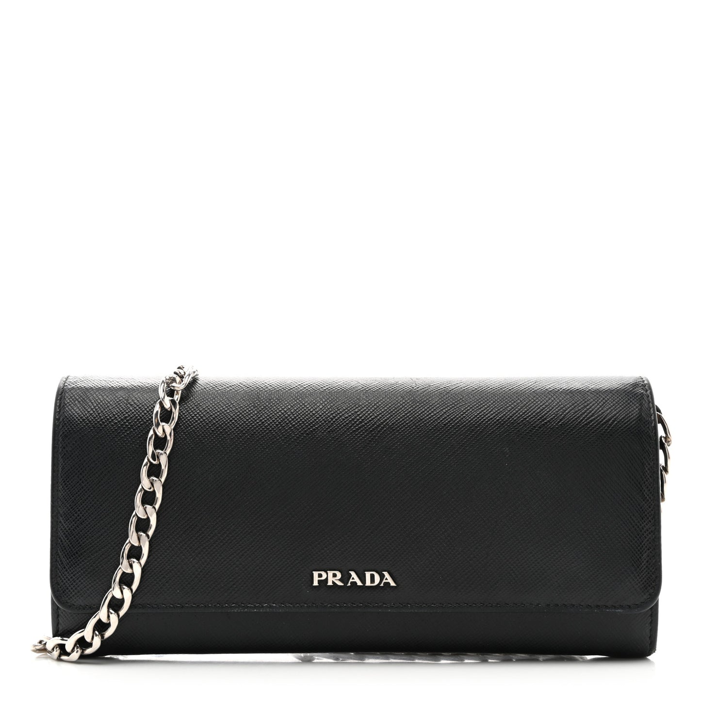 Saffiano Bi-Color Wallet On Chain Black Fuoco