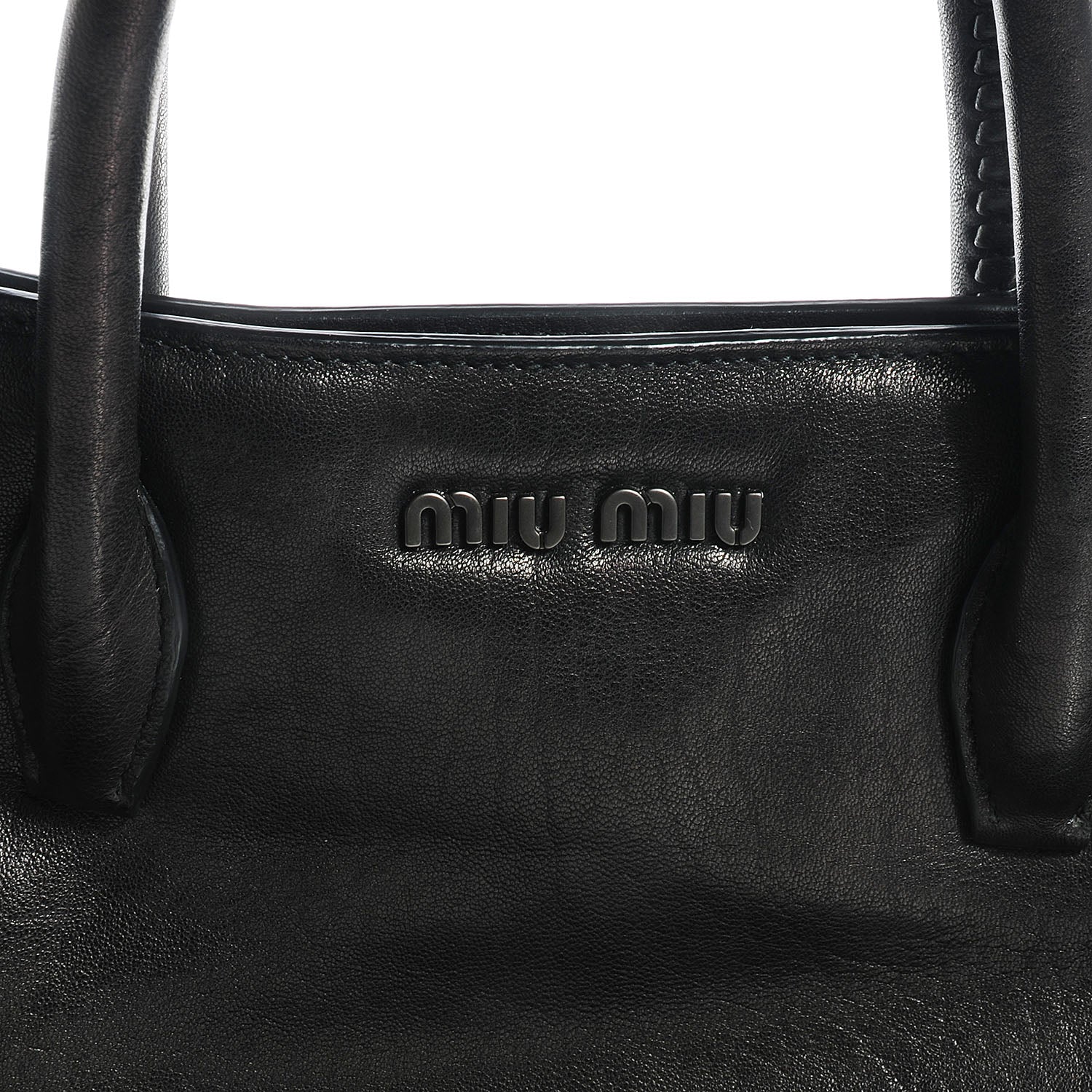 Miu Miu Nappa Monk Leather Bow Double Handle Satchel Nero Black 5 of 10