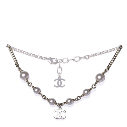 Chanel Pearl CC Chain Anklet Gold Pearly White 1 of 6