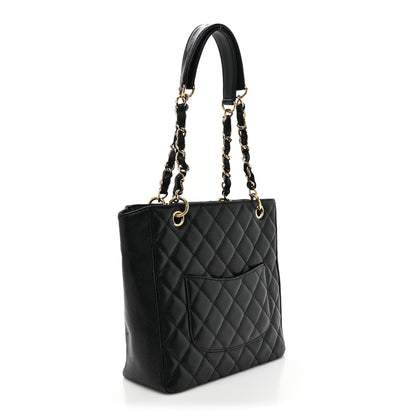 Chanel Caviar Quilted Petit Shopping Tote PST Black 3 of 14