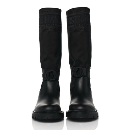 Christian Dior Technical Fabric Calfskin D-Major Boots 37 Black 2 of 10