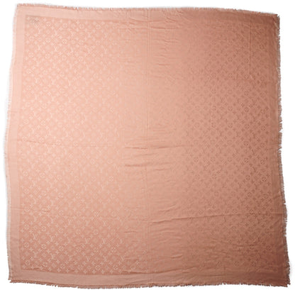 Louis Vuitton Silk Wool Monogram Shine Shawl Rose 3 of 5