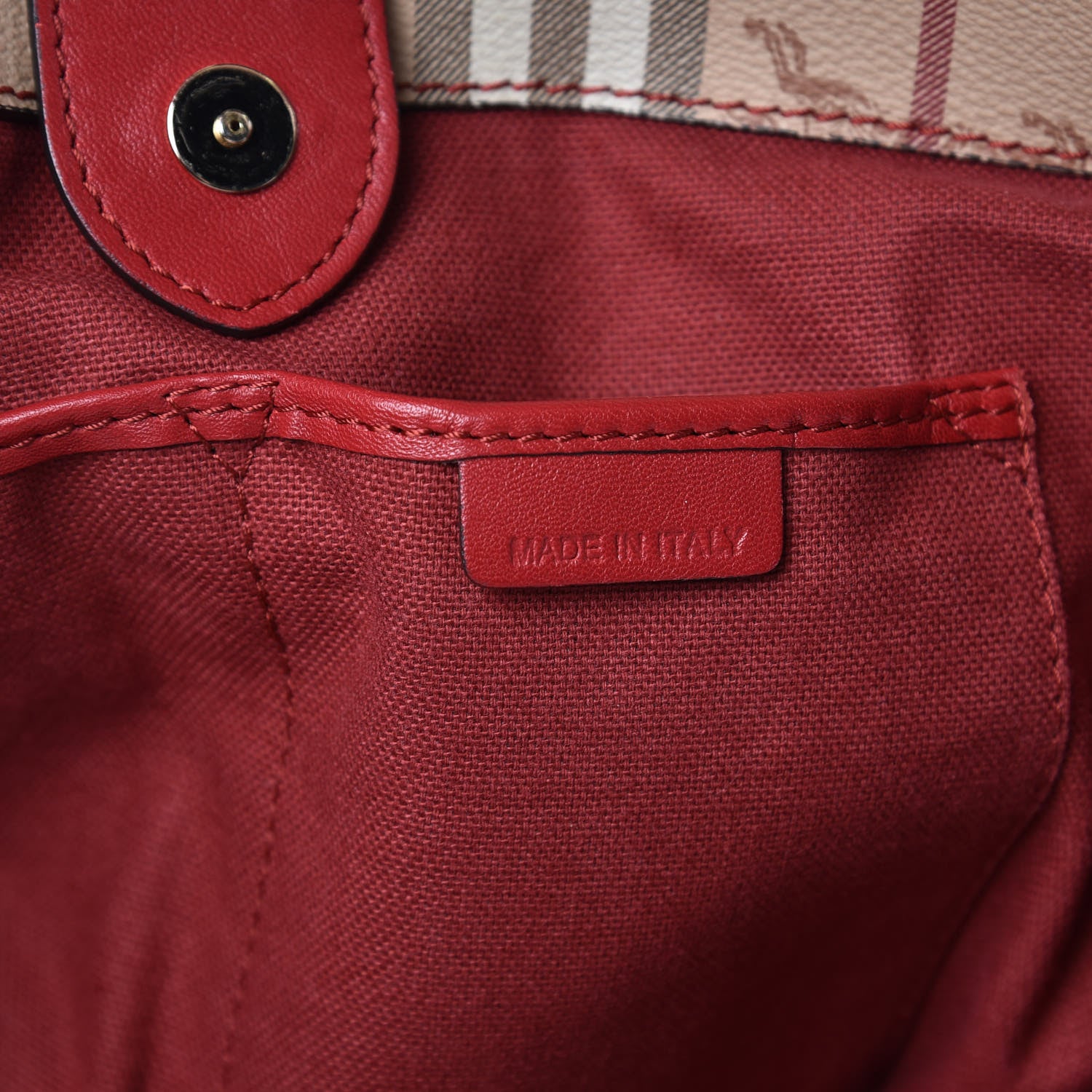 Burberry Haymarket Check Small Canterbury Tote Red 7 of 16
