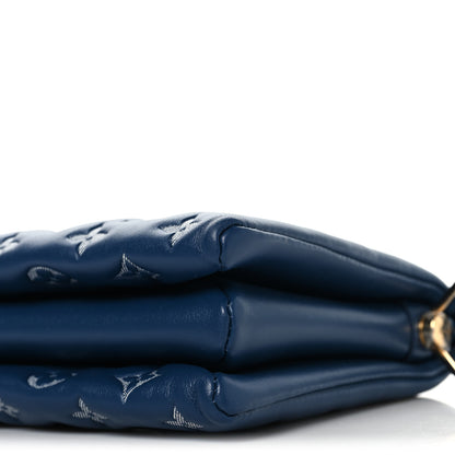 Louis Vuitton Lambskin Embossed Monogram Coussin PM Denim Blue 11 of 12