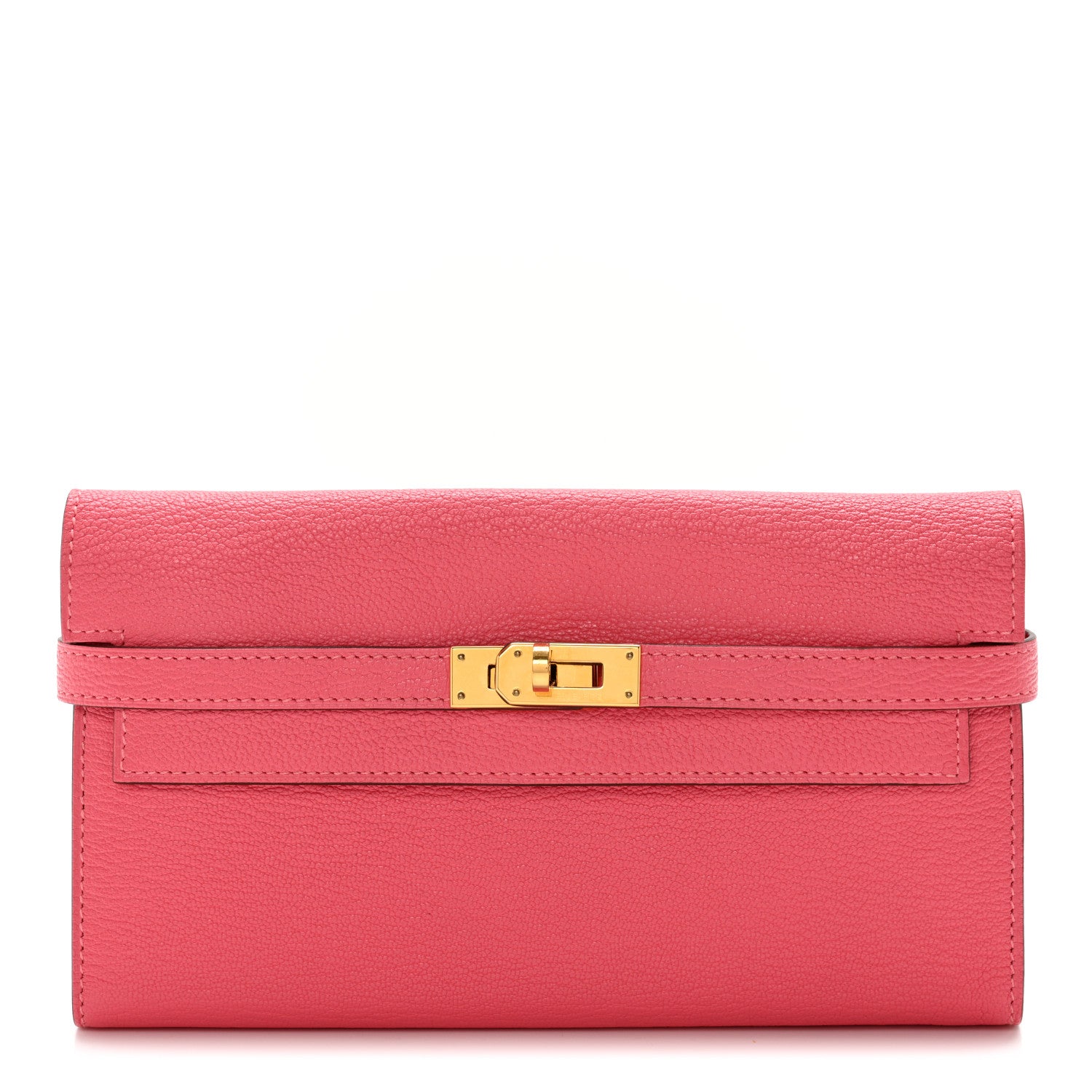 Hermes Chevre Mysore Kelly Longue Wallet Rose Lipstick 1 of 10