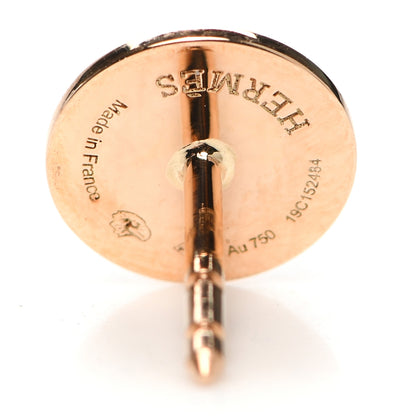Hermes 18K Rose Gold TPM Ex-Libris Stud Earrings 4 of 5