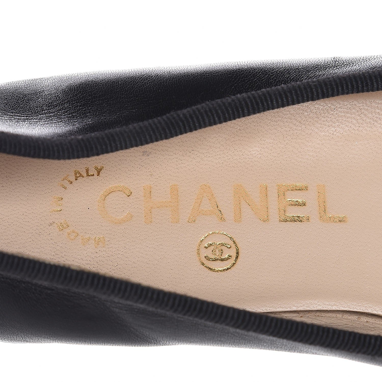 Chanel Lambskin Patent Cap Toe Ballerina Flats 36.5 Black 9 of 10