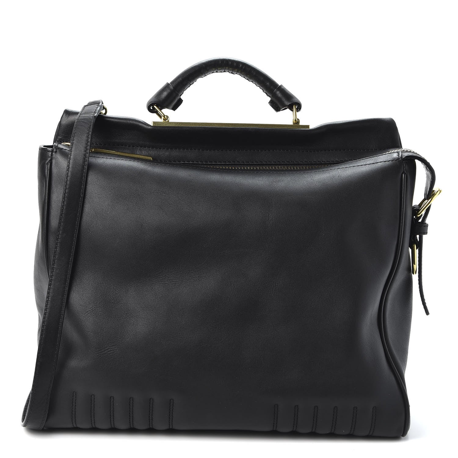 3.1 Phillip Lim 3.1 Calfskin Large Ryder Satchel Black 1 of 8
