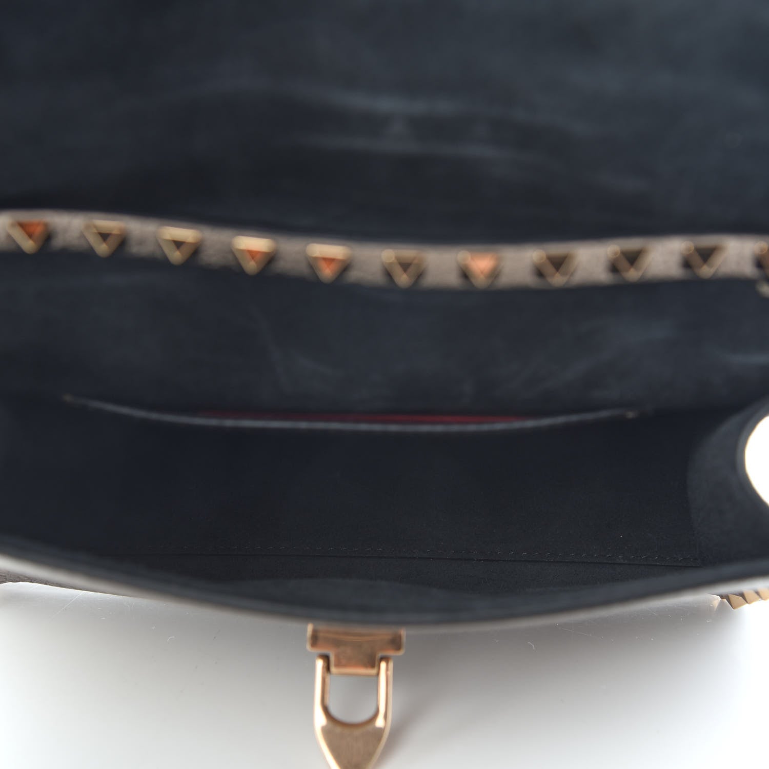 Valentino Garavani Metallic Pebbled Calfskin Medium Rockstud Flip Lock Crossbody Bag Sasso 4 of 7