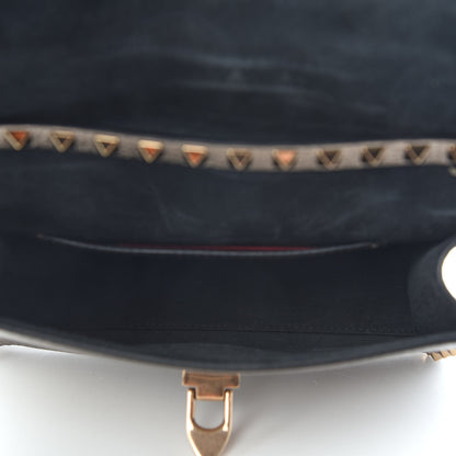 Valentino Garavani Metallic Pebbled Calfskin Medium Rockstud Flip Lock Crossbody Bag Sasso 4 of 7