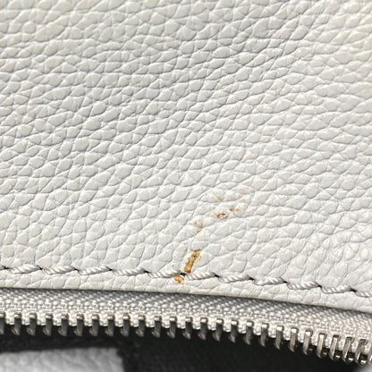 Alexander McQueen Pebbled Calfskin Small Skull Padlock Zip Around Tote Light Grey 11 of 13