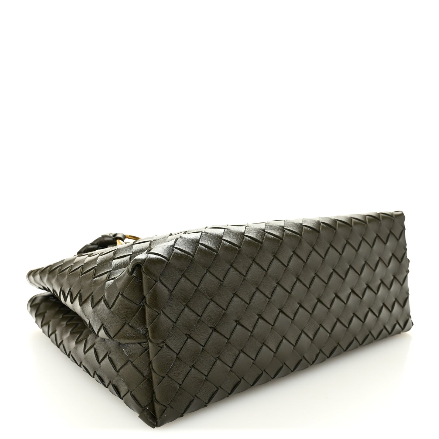 Nappa Intrecciato Medium Andiamo Shoulder Bag Kaki