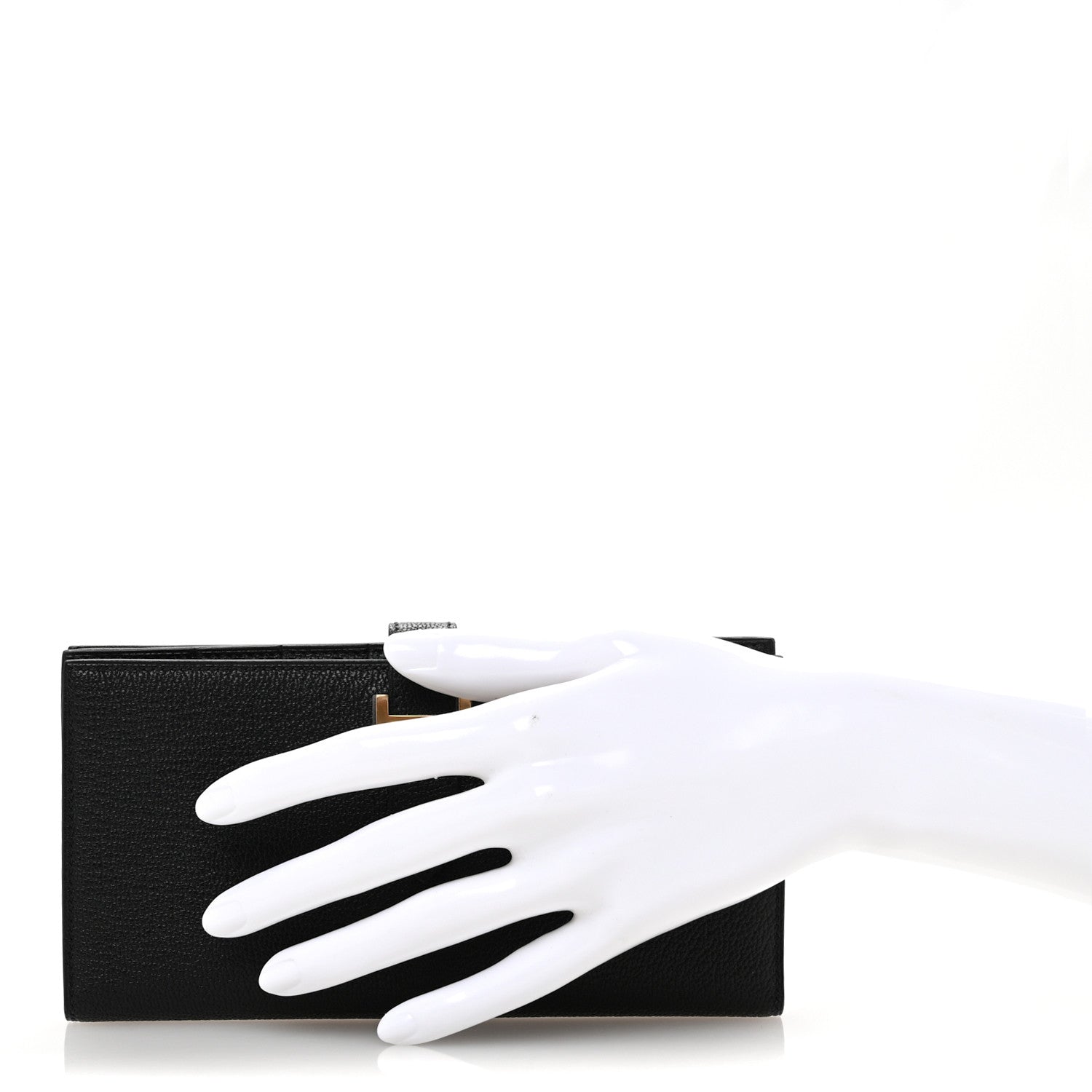 Hermes Chevre Mysore Bearn Gusset Wallet Black 2 of 8