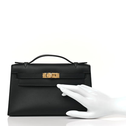 Hermes Swift Kelly Pochette Clutch Black 2 of 11