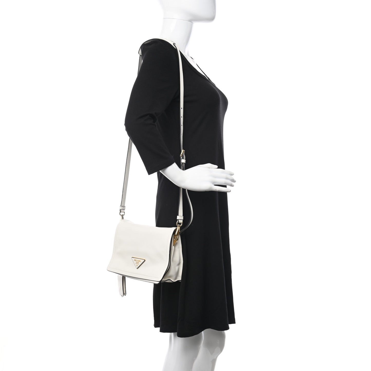 Vitello Daino Crossbody Flap White