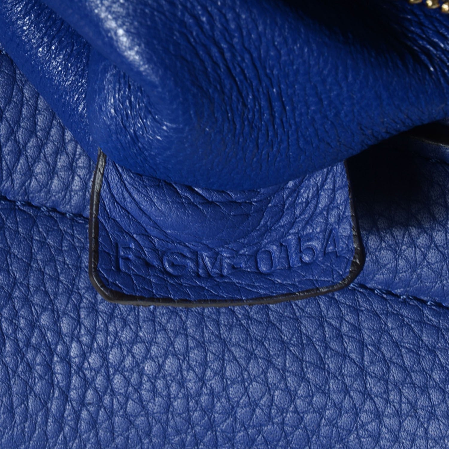 Celine Drummed Calfskin Suede Small Trapeze Indigo 8 of 10