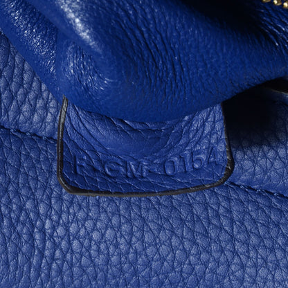 Celine Drummed Calfskin Suede Small Trapeze Indigo 8 of 10
