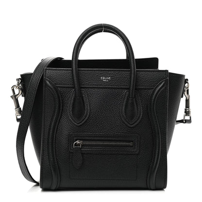 Celine Drummed Calfskin Nano Luggage Black 1 of 9