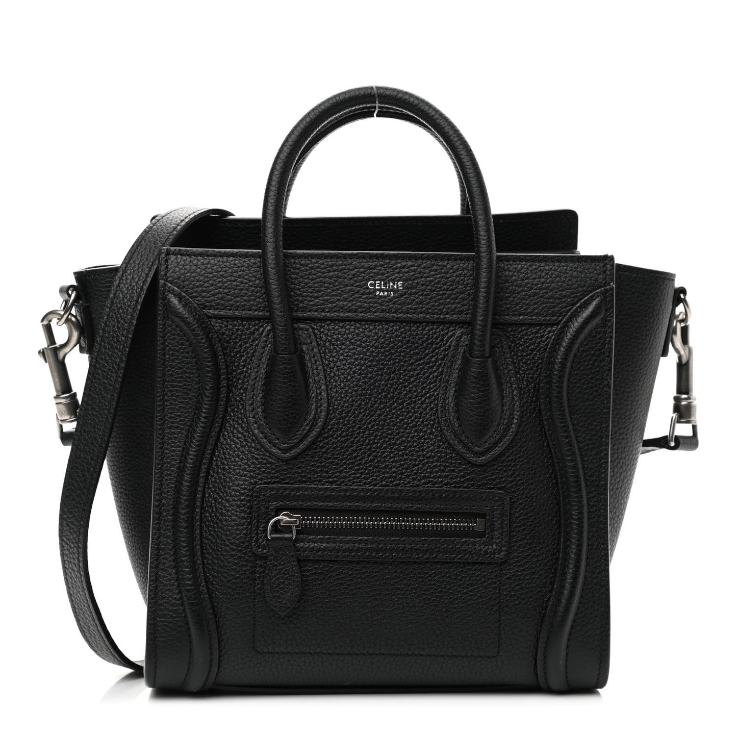 Drummed Calfskin Nano Luggage Black