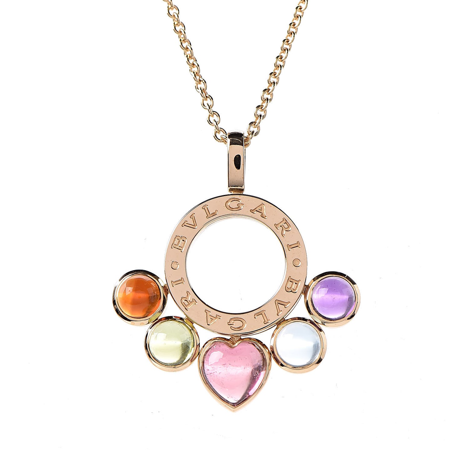 18K Yellow Gold Citrine Peridot Tourmaline Topaz Amethyst Allegra Pendant Necklace