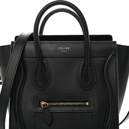 Celine Smooth Calfskin Nano Luggage Black 8 of 13