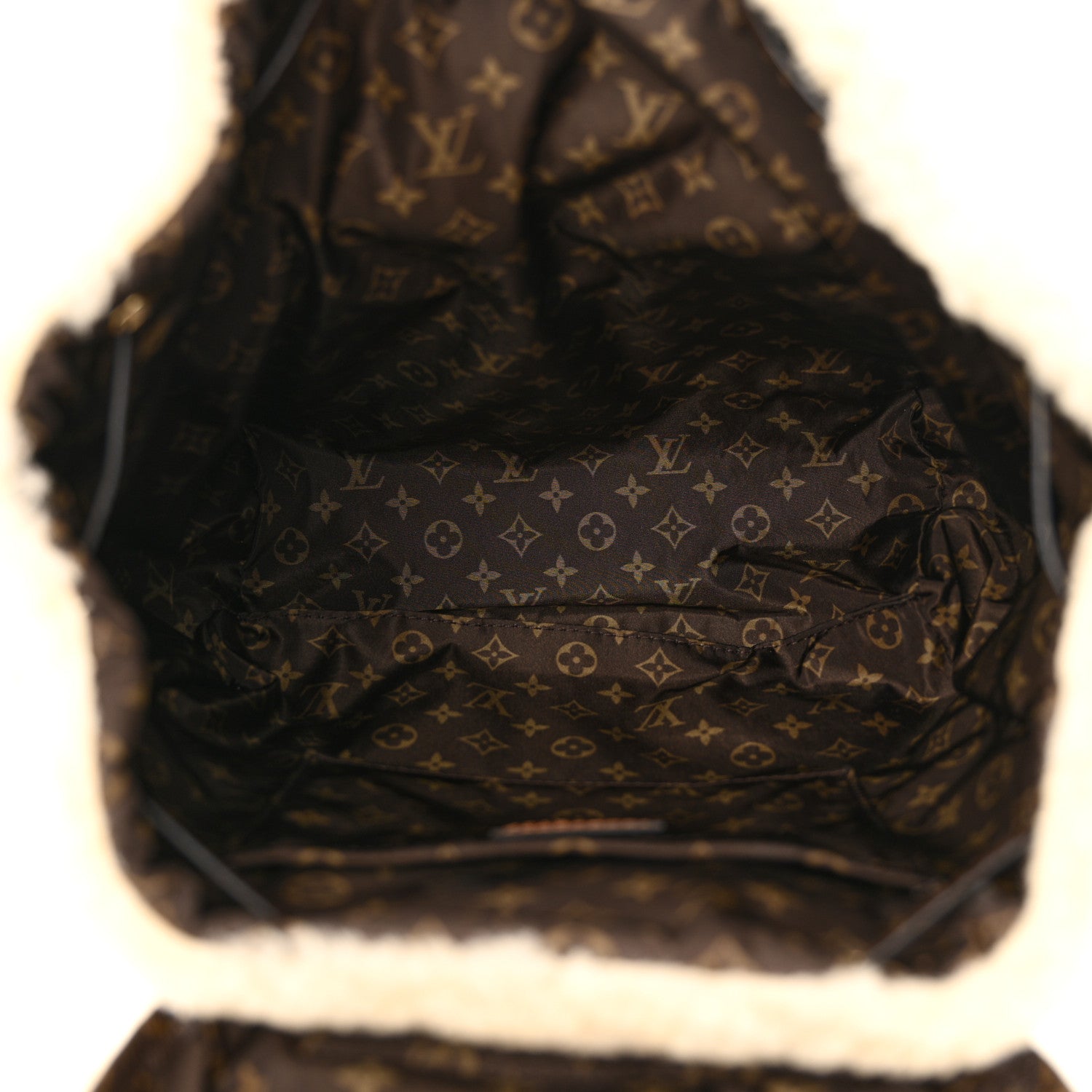 Louis Vuitton Monogram Shearling Ski Backpack Cream 5 of 10