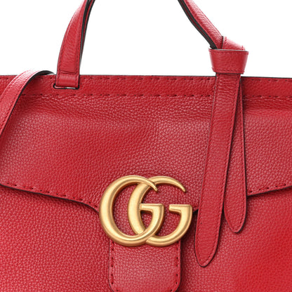 Gucci Calfskin Small GG Marmont Top Handle Bag Vulcanic Red 8 of 10