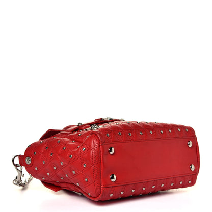 Versace Nappa Trapuntata Triangle Quilted Studded Bag Red 3 of 4