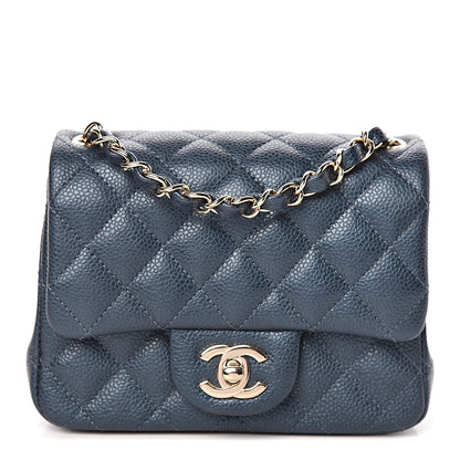 Chanel Iridescent Caviar Quilted Mini Square Flap Dark Blue 1 of 10