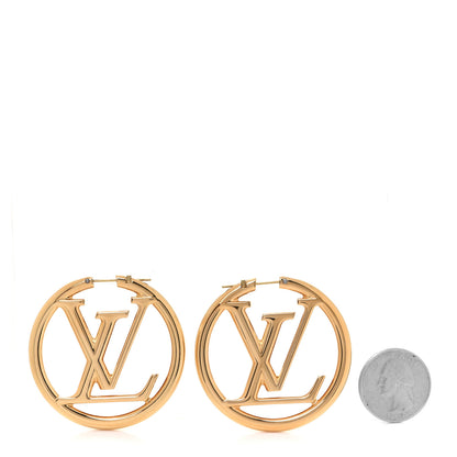 Louis Vuitton Metal Louise Hoop Earrings Gold 2 of 5
