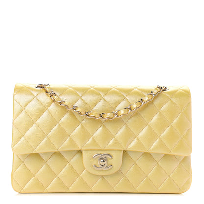 Chanel Iridescent Caviar Quilted Medium Double Flap Yellow 1 of 13