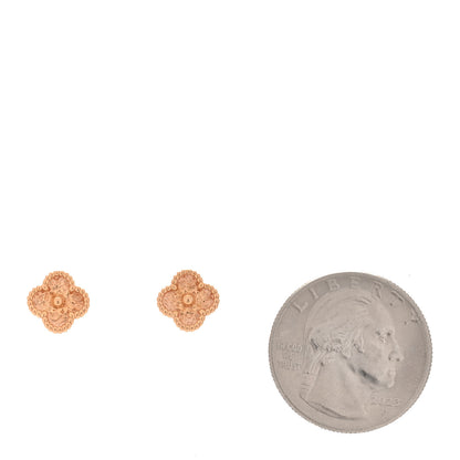 Van Cleef & Arpels 18K Rose Gold Sweet Alhambra Earrings 2 of 5