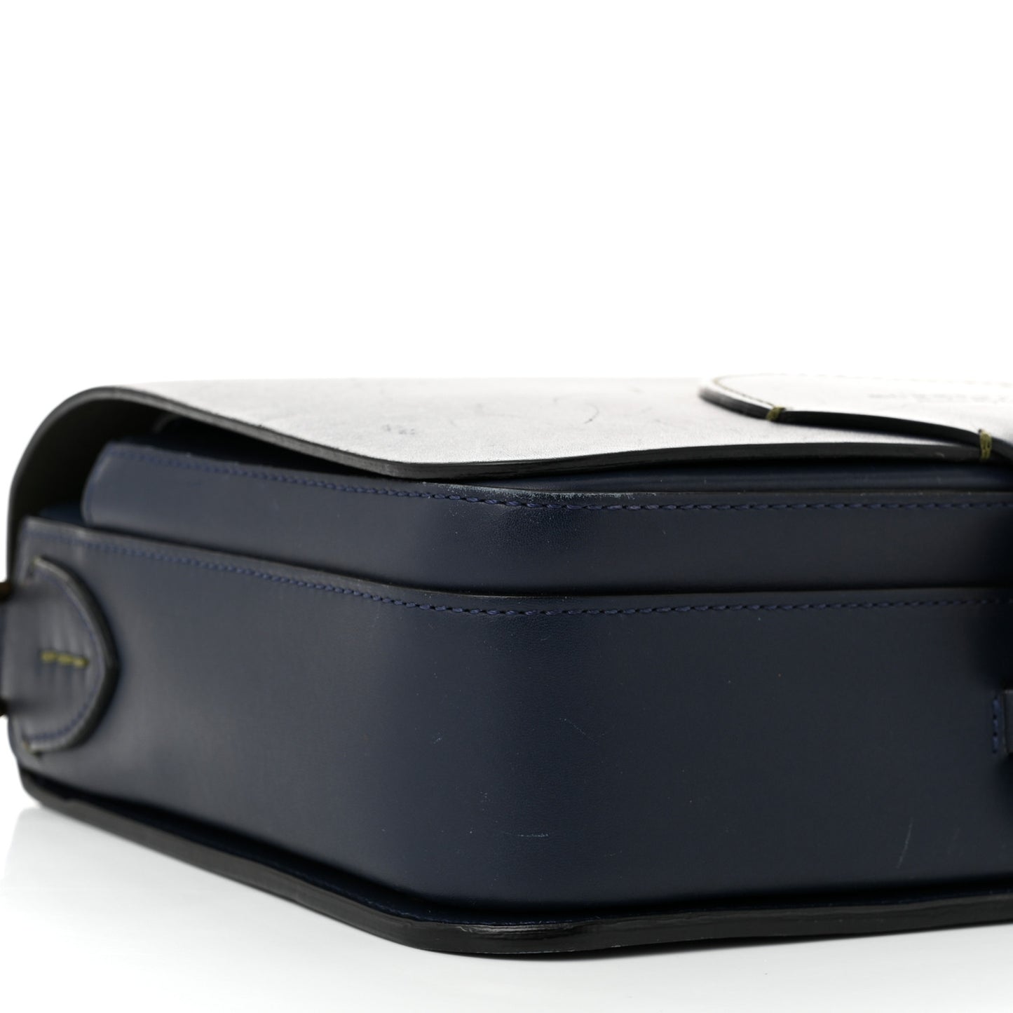 Calfskin Large Square Satchel Mid Indigo