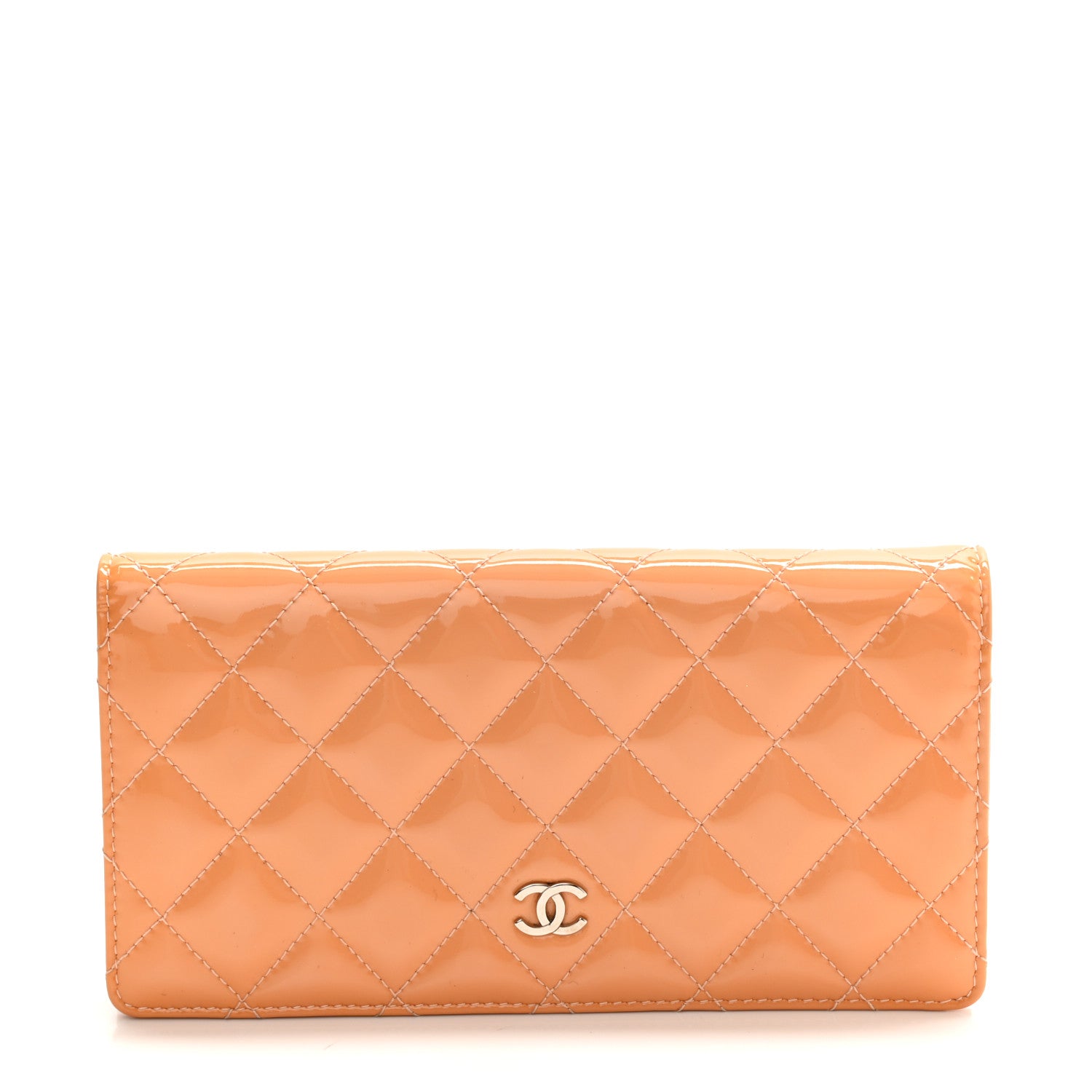 Chanel Patent Calfskin Quilted Yen Wallet Beige 1 of 18