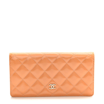 Chanel Patent Calfskin Quilted Yen Wallet Beige 1 of 18