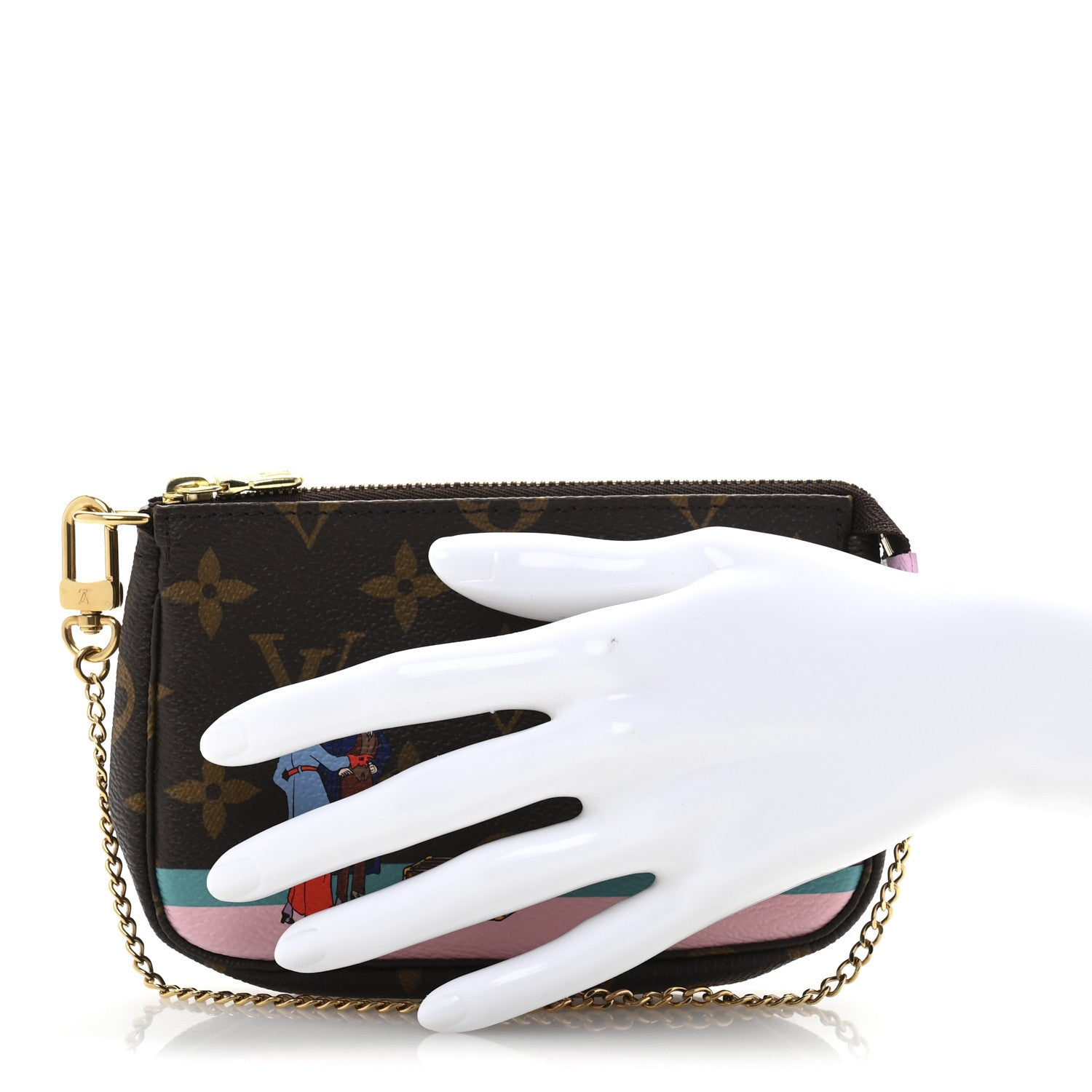Louis Vuitton Monogram 2016 Christmas Animation Mini Pochette Accessories Rose Ballerine 2 of 9
