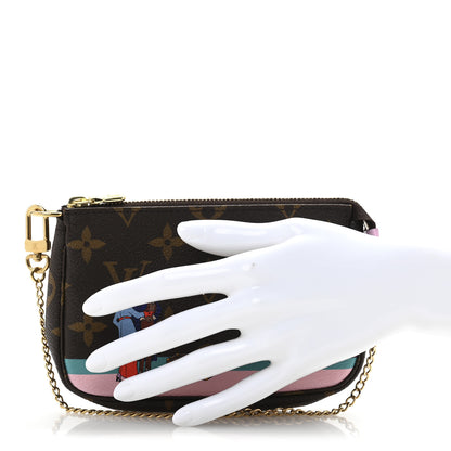 Louis Vuitton Monogram 2016 Christmas Animation Mini Pochette Accessories Rose Ballerine 2 of 9
