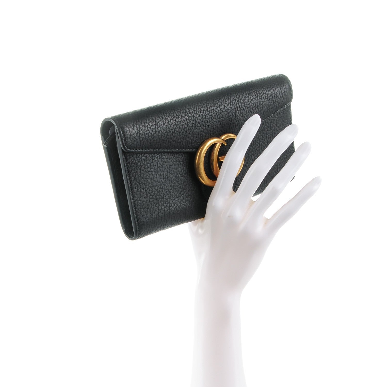 Gucci Cellarius Calfskin GG Marmont Continental Wallet Black 2 of 8