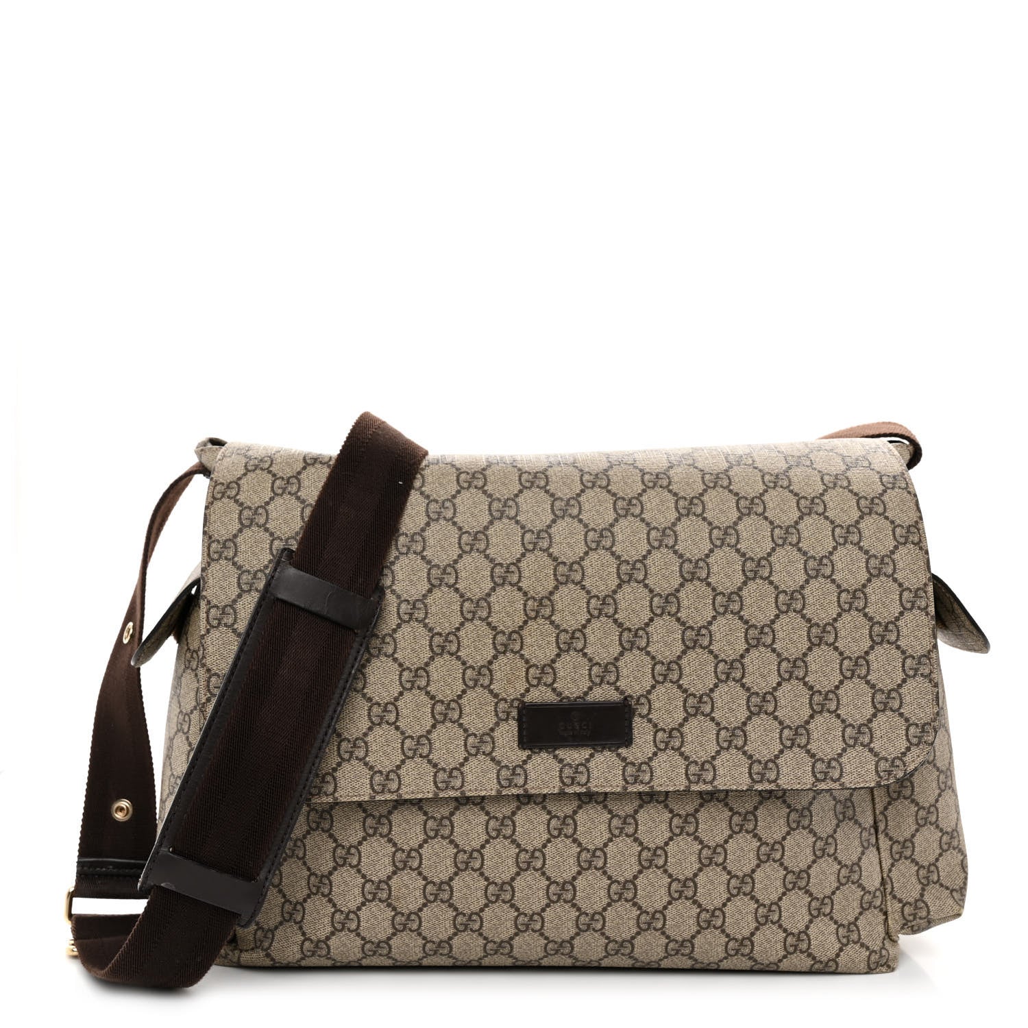 Gucci GG Plus Monogram Messenger Diaper Bag Dark Brown 1 of 13