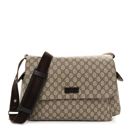 Gucci GG Plus Monogram Messenger Diaper Bag Dark Brown 1 of 13