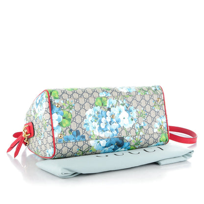 Gucci GG Supreme Monogram Blooms Medium Boston Beige Blue Navy Hibiscus Red 4 of 7