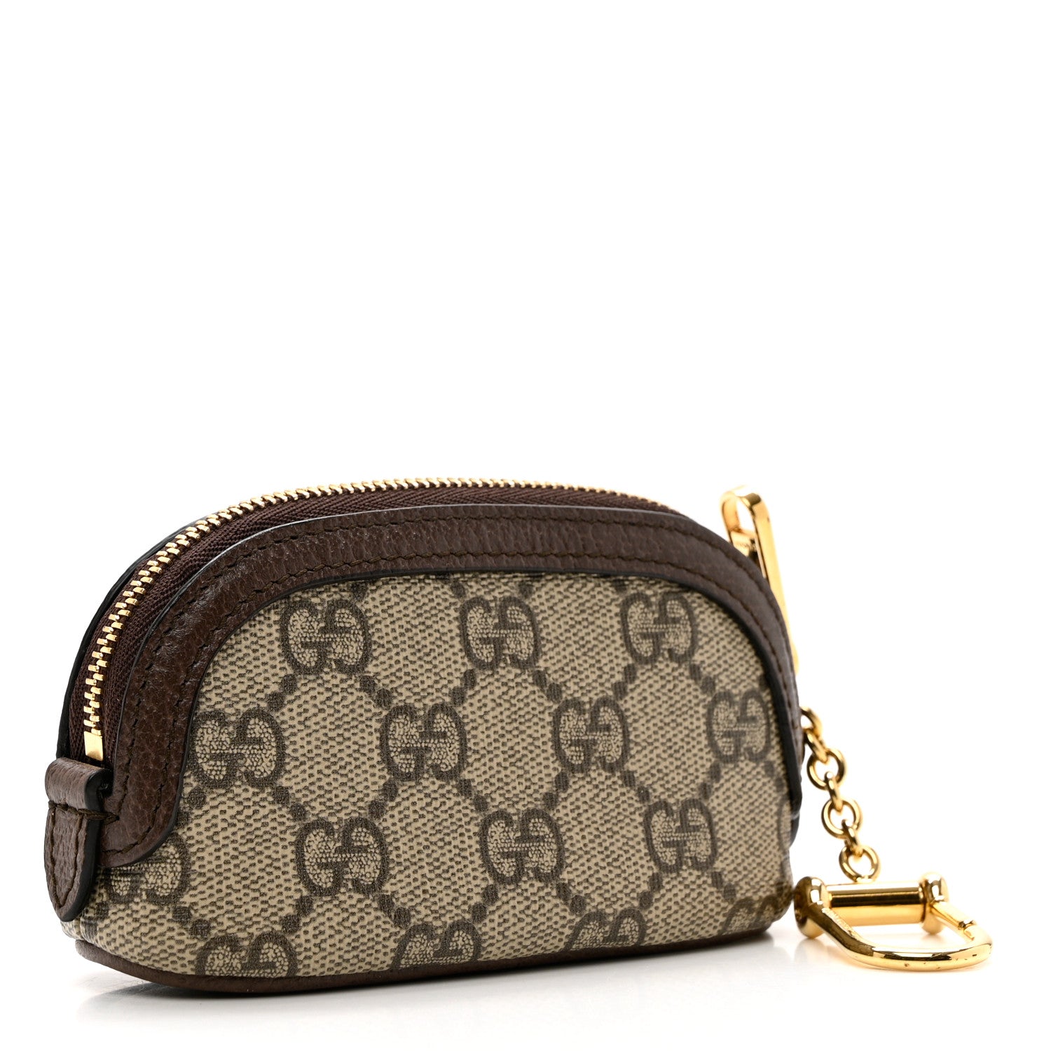 Gucci GG Supreme Monogram Web Ophidia Dome Key Pouch Beige New Acero 2 of 7