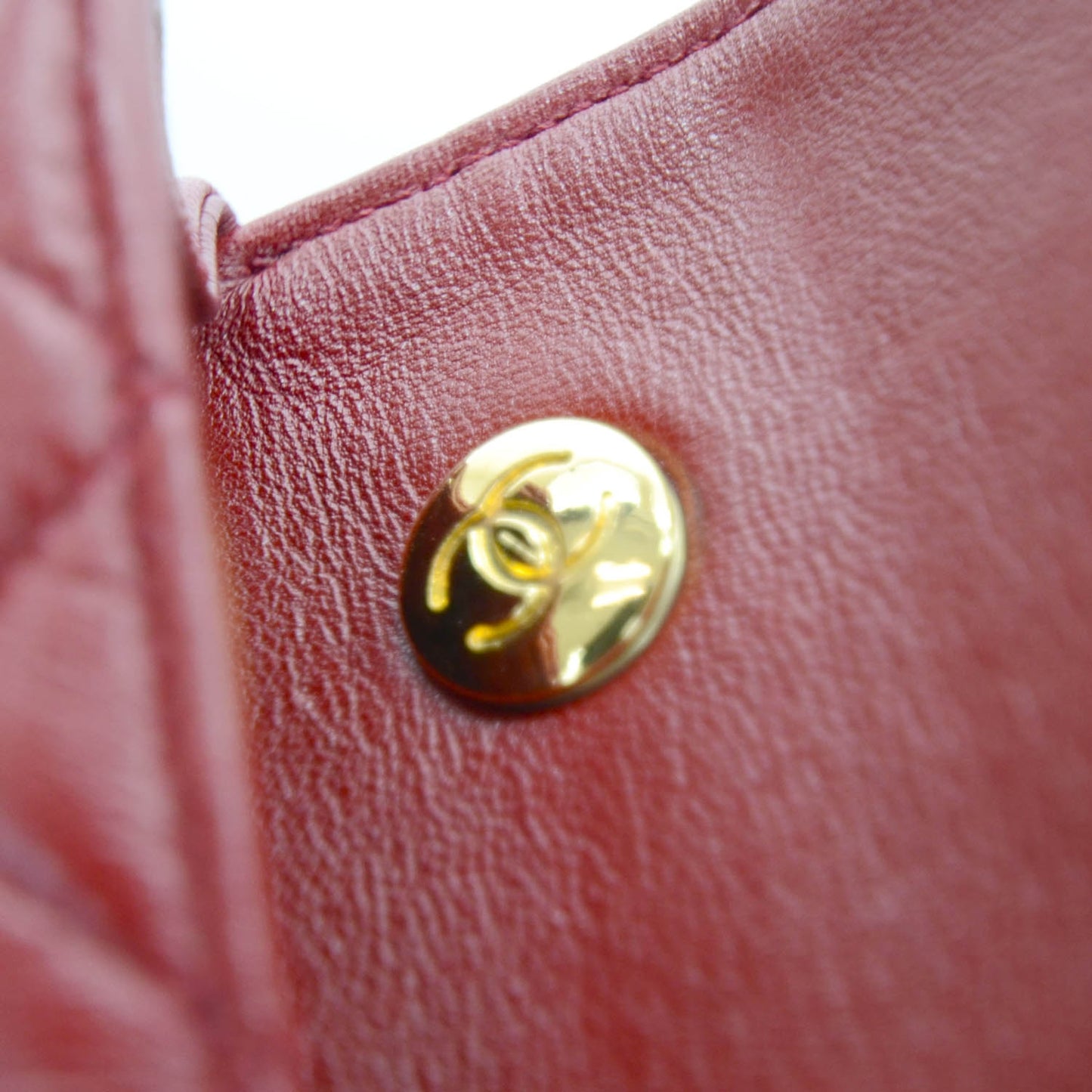 Lambskin Quilted Micro Mini Flap Red GHW