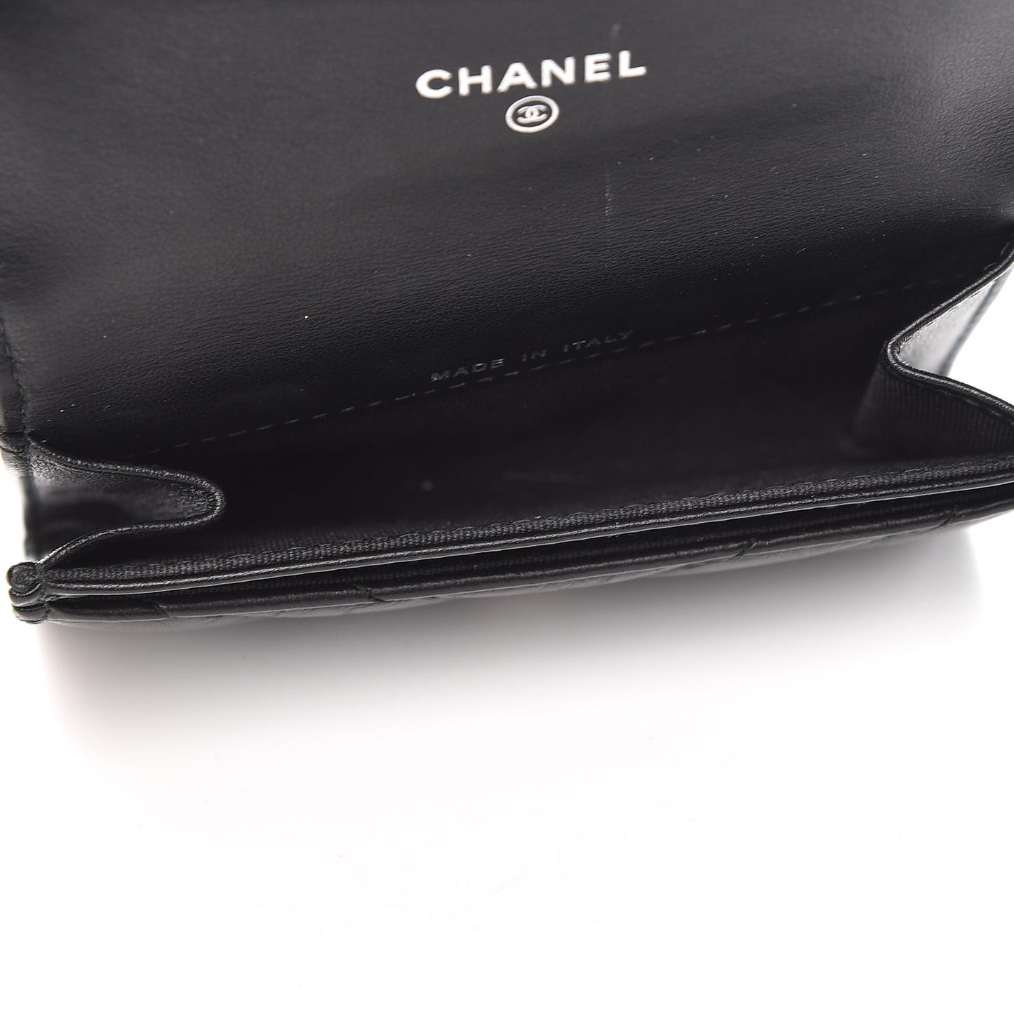 Aged Calfskin Chevron Quilted Reissue Card Holder Wallet So Black