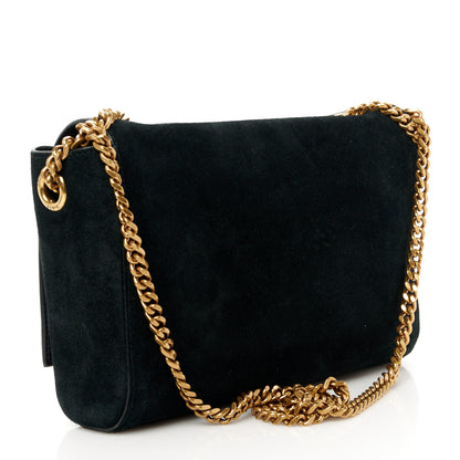 Saint Laurent Smooth Calfskin Suede Small Reversible Monogram Kate Satchel Black 4 of 17