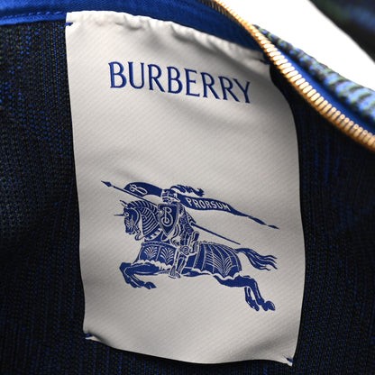 Burberry Canvas Knitted Check Peg Medium Duffle Bag Knight 6 of 11