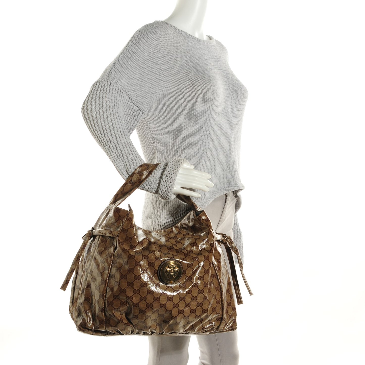 Crystal Monogram Medium Hysteria Tote Brown