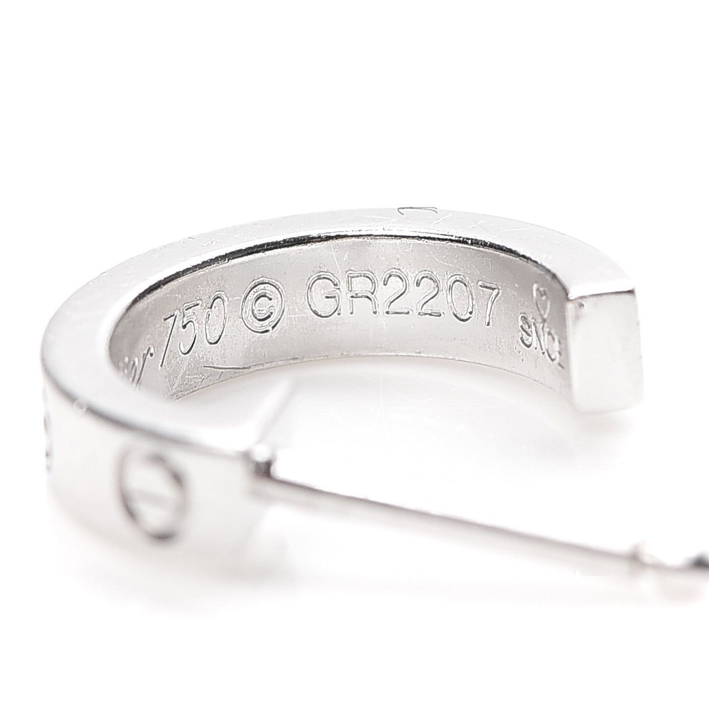 18K White Gold Small LOVE Hoop Earrings